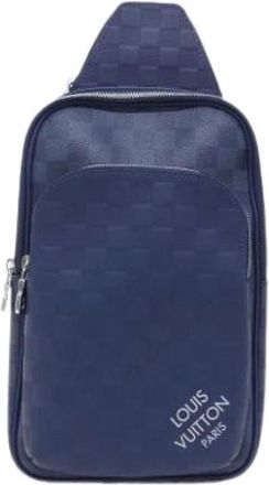 Louis Vuitton Pre-owned Vintage Shoulder Bag - Heren - Vintage Rugzakken - Blauw - ONE Size - Leer - Vintage