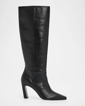 Stuart Weitzman 85mm Stassi Leather Knee-High Boots