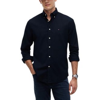 Tommy Hilfiger Mens Shirts Regular Fit Oxford Long Sleeve Casual Cotton Formal - Blue - Size X-Large