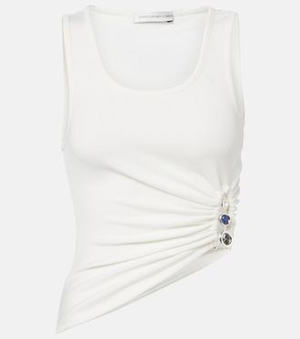 CHRISTOPHER ESBER Droplet Crystal embellished ruched tank top