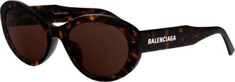 Balenciaga Ovale Zonnebril - Dames - Zonnebrillen - Bruin - 56 MM - Accessoires