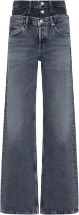 A Gold E Elson Double-Waist Jeans - Dames - Loose Fit Jeans - Blauw - W26 - Katoen - Jeans