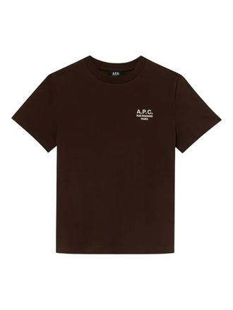 A.P.C. Standard Rue Madame logo-print T-shirt - unisex - Organic Cotton - L - Brown