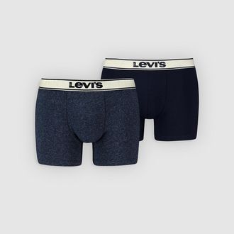 Levi's Vintage Heather Organic Cotton Boxer Brief 2 Pack - Mens - 2XL - Blue