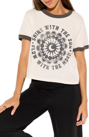 Spiritual Gangster Flow Melrose Ringer Cotton Graphic T-Shirt in Vintage White at Nordstrom, Size X-Large