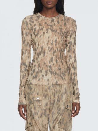 Ganni Top in poliestere riciclato animalier