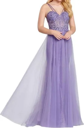 Mon Cheri Sweetheart Neckline A-Line Gown In Lavender