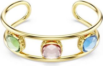 Swarovski Chroma Crystal Cuff Bracelet in Gold/Assorted Crystals at Nordstrom, Size Medium