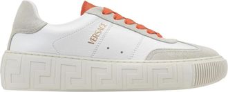 Versace Leren Vetersneakers voor Vrouwen - Dames - Sneakers - Wit - 37 EU - Su&egrave;de - Schoenen