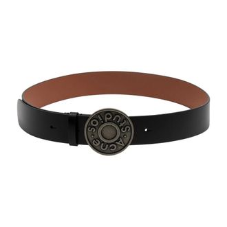 Acne Studios Belts, unisex, Black, Size: L Logo Leather Belt