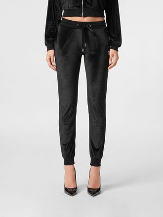 Philipp Plein Slim Fit Chenille Velvet Jogging Trousers with Drawstring Waist