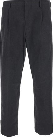 Nn.07 Broek met hoge taille en zijzakken - Heren - Nette broeken - Grijs - W34 - Wol - Broeken