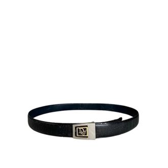 Dior Pre-owned Monogram Gesp Leer Riem - Dames - Vintage Accessoires - Zwart - ONE Size - Leer - Vintage