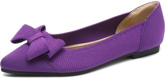 Generic Womens Latin Dance Shoes Womens Flats Shoes Pointed Slip On for Women Comfortable Elegant Dressy Toe Bow Knit Ballet Flat, 5 UK Blue Comfortable Pract