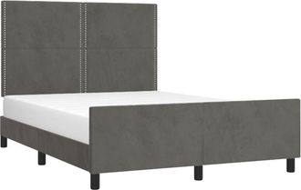 vidaXL Vidaxl - Estructura De Cama Sin Colch&oacute;n Terciopelo Gris Oscuro 140x190cm