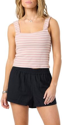 O'Neill Vanessa Stripe Rib Tank in Misty Rose at Nordstrom, Size Xx-Large