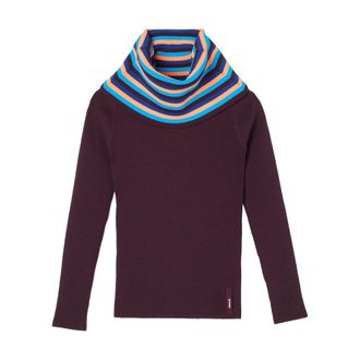 Sunnei Long Sleeve T-Shirts, female, Purple, L, Folded Top