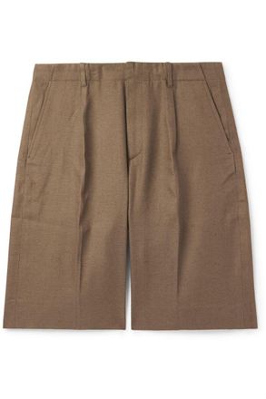 Our Legacy Borrowed Straight-Leg Pleated Cotton Shorts