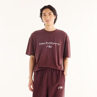 New Balance Uomo Trackside T-Shirt in Marrone, Jersey di Cotone, Taglia 2XL