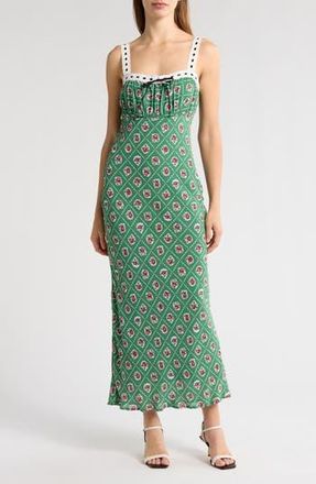 Wayf Magnolia Sleeveless Midi Dress in Green Scarf at Nordstrom Rack, Size X-Small