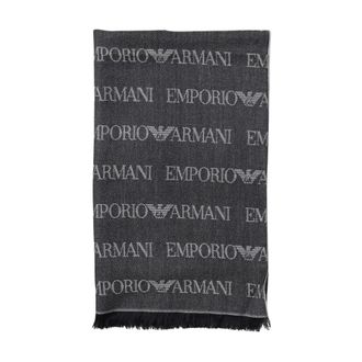 Emporio Armani Accessoires, Heren, Blauw, ONE Size, Grafisch Patroon Elegant Sjaal