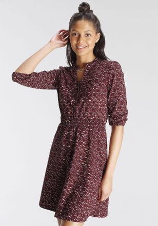 AJC Jerseykleid ausgestellt, aus Single Jersey, mit V-Ausschnitt, 3/4-Ärmel