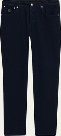 Brunello Cucinelli Mens Micro-Corduroy Straight Leg Five-Pocket Pants