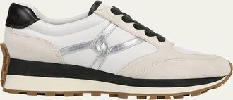 Veronica Beard Valentina Mixed Leather Retro Sneakers