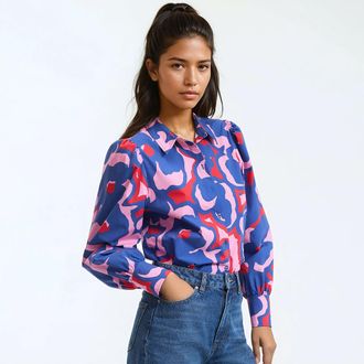 La Redoute Collections Hemd met bloemenprint en lange mouwen