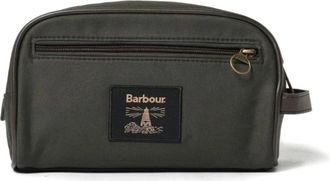Barbour Waxed Washbag - Heren - Toilettassen - Groen - ONE Size - Katoen - Tassen