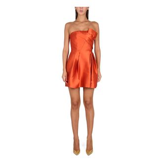 Alberta Ferretti Draped Mini Dress - female - Alberta Ferretti - Party Dresses - Red - M - Dresses