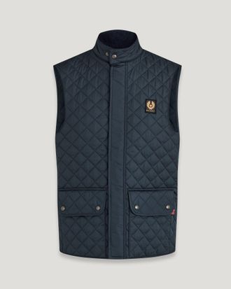 Belstaff Icon Gilet Mens Quilted Recycled Nylon Dark Ink Size UK 34