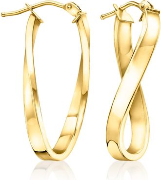 Canaria Canaria Italian 10kt Yellow Gold Twisted Hoop Earrings