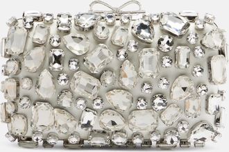 Self Portrait Clutch de sat&eacute;n con cristales