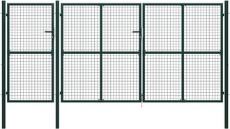 vidaXL Vidaxl - Puerta De Jard&iacute;n De Acero Verde 400x150 Cm