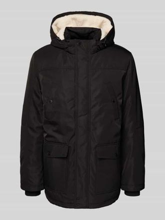 Mc Neal Parka mit Teddyfell und Pattentaschen in Black, Gr&ouml;&szlig;e XXL