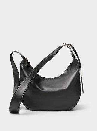 Simons Womens Textured-leather half-moon crossbody bag Exclusive collection from Italy