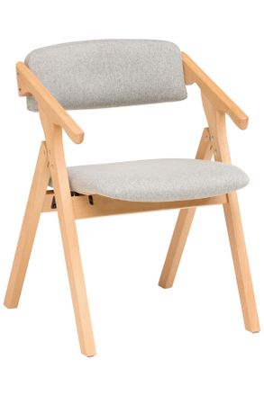 MID.YOU Mid.you Armlehnstuhl, Grau, Holz, Textil, Buche, massiv, eckig, 53x78x47 cm, inklusive Armlehnen, Holzm&ouml;bel, Sitzgelegenheiten Holz, Holzst&uuml;hle