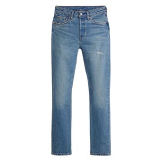 Levi's 501-jeans met 5 zakken en rechte pijpen voor dames (Historisch blauw)