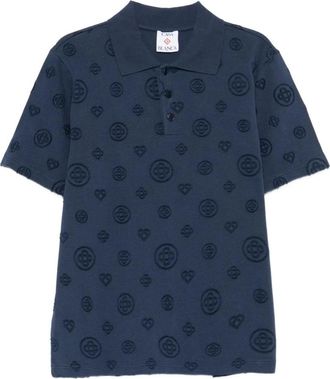 Casablanca Applique Monogram Polo - Heren - Polos - Blauw - XL - Katoen - Tops
