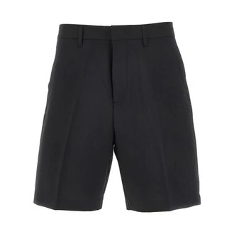 Emporio Armani Casual Shorts, male, Black, Size: XL Seersucker Bermuda Shorts