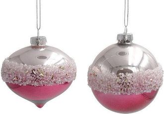 LLR Collection 2er-Set Weihnachtskugeln Candy aus Glas ø 8 cm