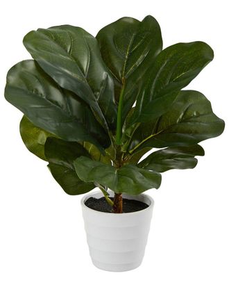 Nearly Natural 11In Fiddle Leaf Artificial Plant In Planter (Real Touch)
