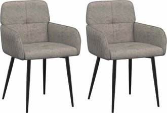 vidaXL Sillas De Comedor 2 Uds. Cuero De Suede Sint&eacute;tico Gris Claro Vidaxl