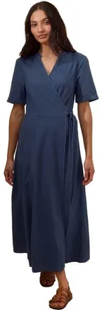 Celtic & Co. Luxurious Linen Wrap Midi Dress in Denim Blue at Nordstrom, Size 6