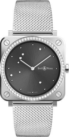 Bell & Ross Grey Diamond Eagle Quartz Grey Dial Ladies Watch BRS-ERU-ST-LGD/SST