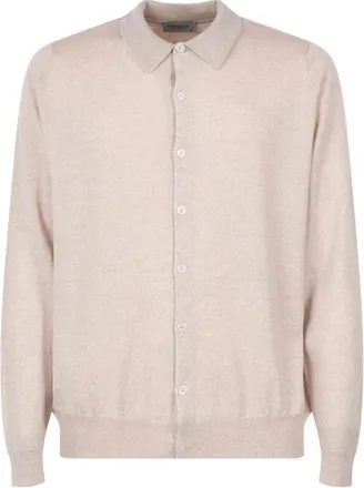 John Smedley Tibor Cardigan - Heren - Vesten - Grijs - 2XL - Wol - Truien & Vesten
