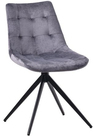Clp Silla De Comedor Merna Gris Oscuro Terciopelo