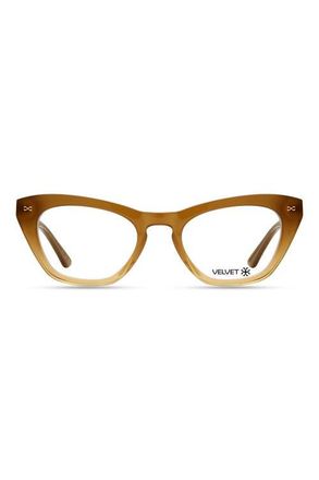 Velvet Eyewear Stevie 51mm Cat Eye Optical Glasses in Caramel Fade at Nordstrom