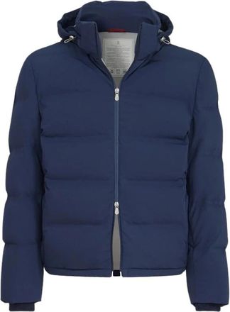 Brunello Cucinelli Nylon Donsjas - Heren - Winterjassen - Blauw - M - Nylon - Jassen